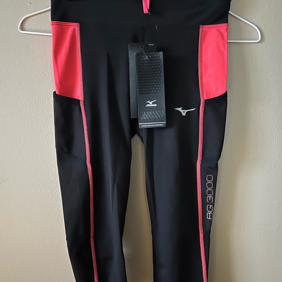 Mizuno Women's Black and Pink Swim Tights - Picture 1 of 3